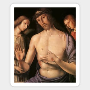 Christ supported by two angels - Giovanni Santi Sticker